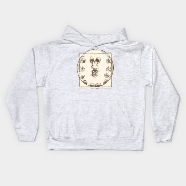 The Vitruvian (Ray)Man Kids Hoodie by Allistrations